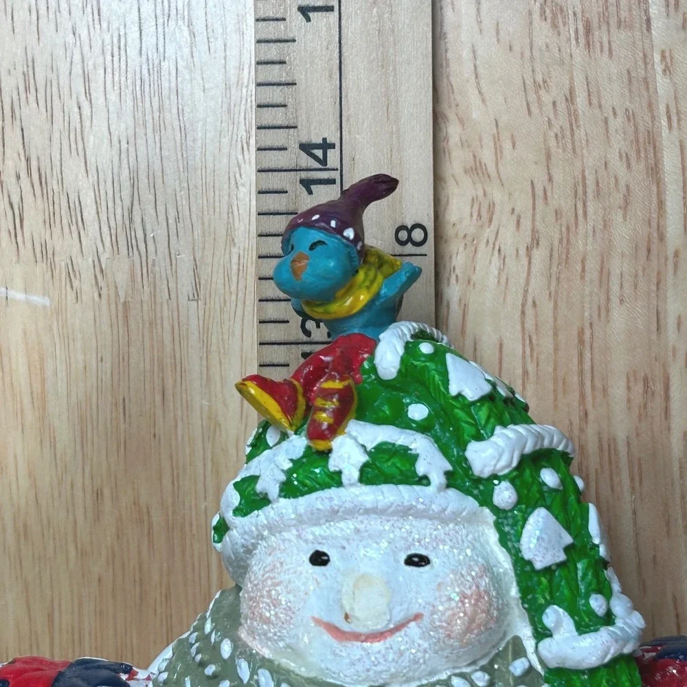 Snowman Wreath Card Holder Hanger 1999 Christmas Decor Metal Rings VTG Silvestri